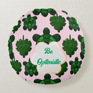 Coussins Ronds Tortue Mignonne Motif Sans Couture, Tropical