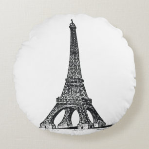 Coussins Ronds Tour Eiffel vintage
