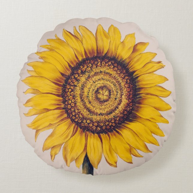 Coussins Ronds Tournesol ou Helianthus (Devant)