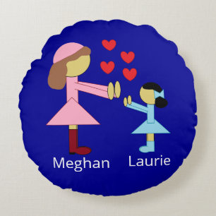 Coussins Ronds Tous les enfants ont besoin d'amour : bleu foncé