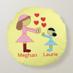 Coussins Ronds Tous les enfants ont besoin d'amour : Jaune