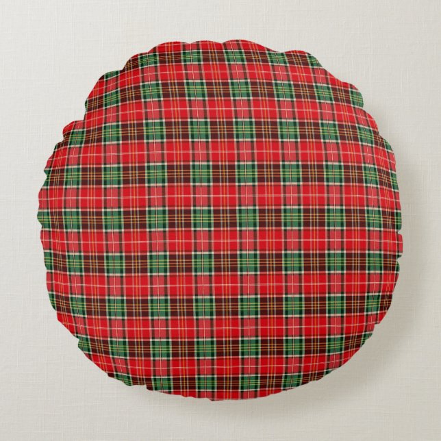 Coussins Ronds Traditional Christmas Plaid (Devant)