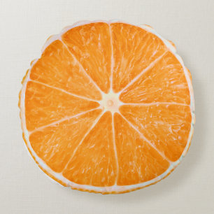 Coussins Ronds Tranche de fruit orange mignonne