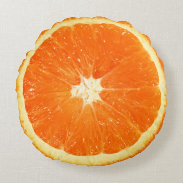 Coussins Ronds Tranche orange juteuse de fruit (Devant)