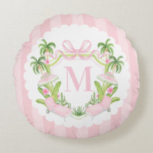 Transats Rose Palm Beach Blason Monogramme