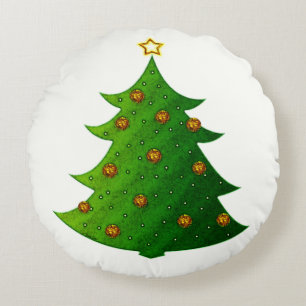 Coussins Ronds Tree de Golden Christmas