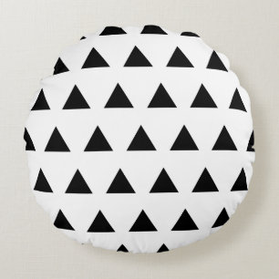 Coussins Ronds Triangles blanc et noir