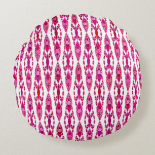 Coussins Ronds Tribal Batik - Burqundy et Fuchsia Pink