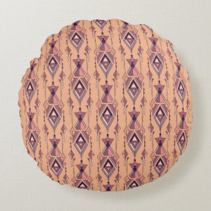 Coussins Ronds Tribal Ethnique : Aztèque Mexicain Sans Couture Vi
