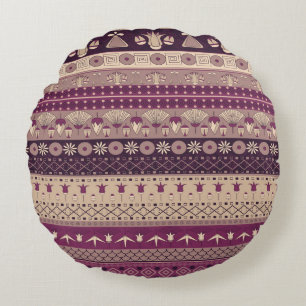 Coussins Ronds Tribale égyptienne : Ancien sans couture