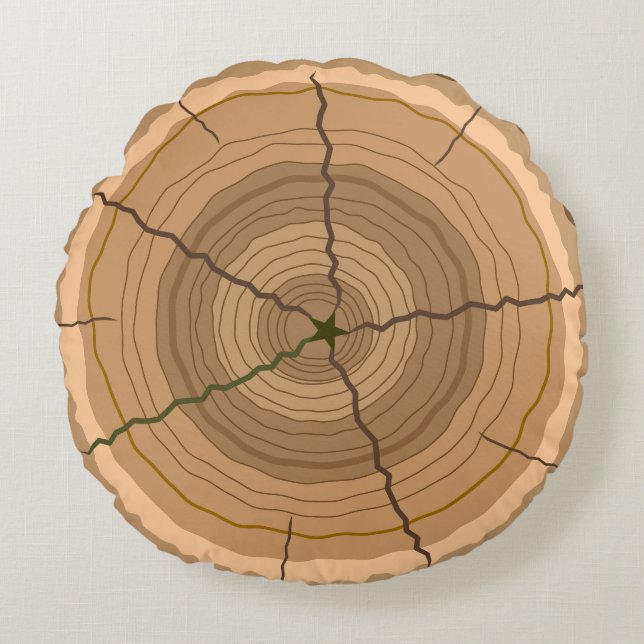 Coussins Ronds Tronc d'arbre de forêt (Devant)