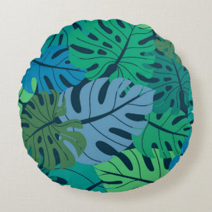 Coussins Ronds Tropical Jungle Palm Motif sans couture