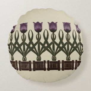 Coussins Ronds Tulipes Art Nouveau