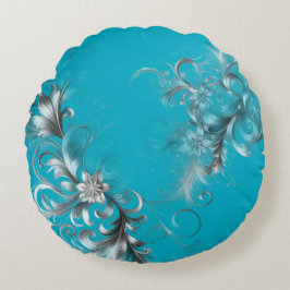 Coussins Ronds Turquoise bleu moderne avec argent orné