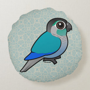 Coussins Ronds Turquoise Conure Vert-cheeked