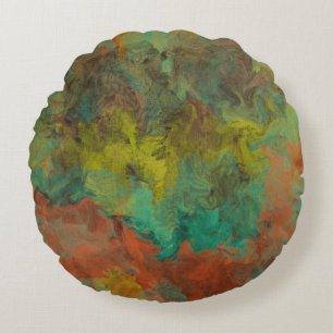 Coussins Ronds Turquoise et cuivre avec accents or