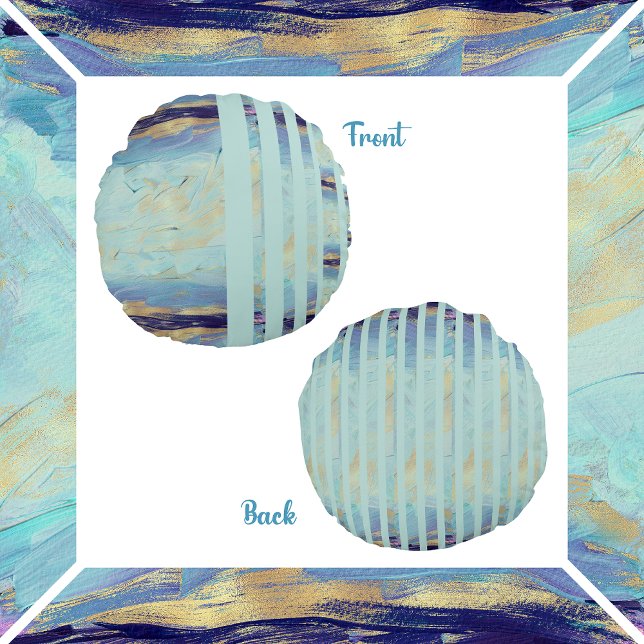 Coussins Ronds Turquoise et or (Créateur téléchargé)