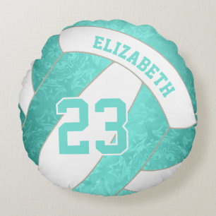 Coussins Ronds turquoise gradient turquoise artsy girls volleybal