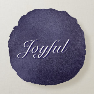 Coussins Ronds Typographie de script joyeux Noël bleu