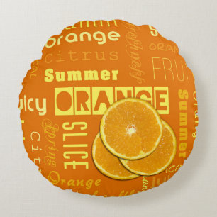 Coussins Ronds Typographie orange moderne Fruit Slice