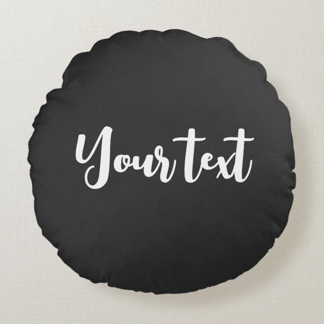 Coussins Ronds Typographie Script Texte Modèle Moderne Élégant (Devant)