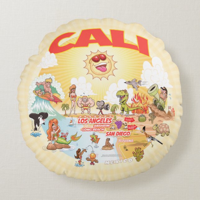 Coussins Ronds Ultimate Sunny California (Devant)