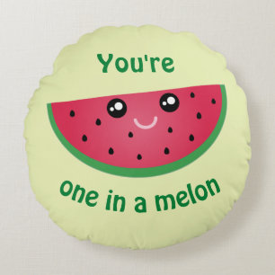 Coussins Ronds Un Dans Un Melon Drôle Mignonne Peau Kawaii