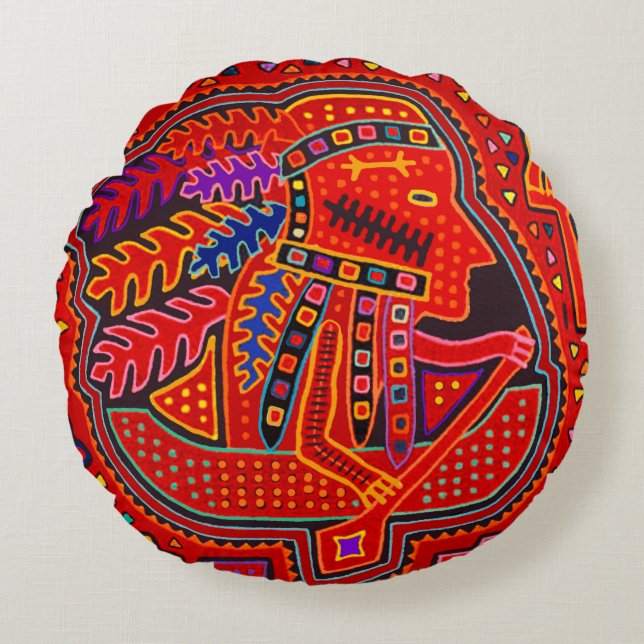 Coussins Ronds Un Indien Kuna en canoë (Devant)