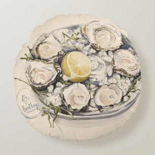 Coussins Ronds Un plat des huîtres 2012
