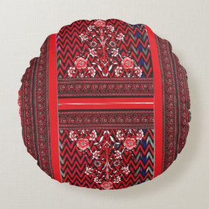 Coussins Ronds un tableau rouge et noir au coeur rouge