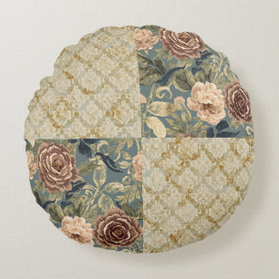 Coussins Ronds Une belle combinaison de motifs floraux et de moti
