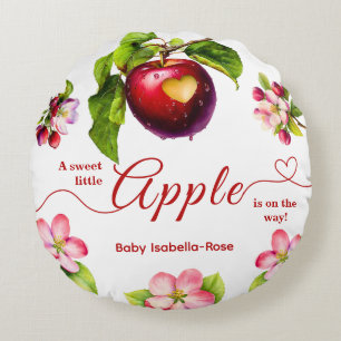 Coussins Ronds Une petite pomme arrive   Baby Shower d'automne