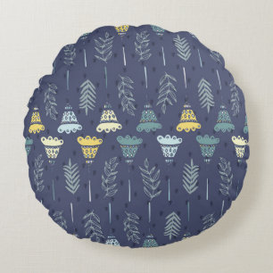 Coussins Ronds Une texture douce et transparente avec des feuille