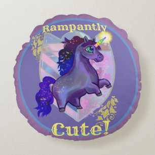 Coussins Ronds Unicorne mignonne