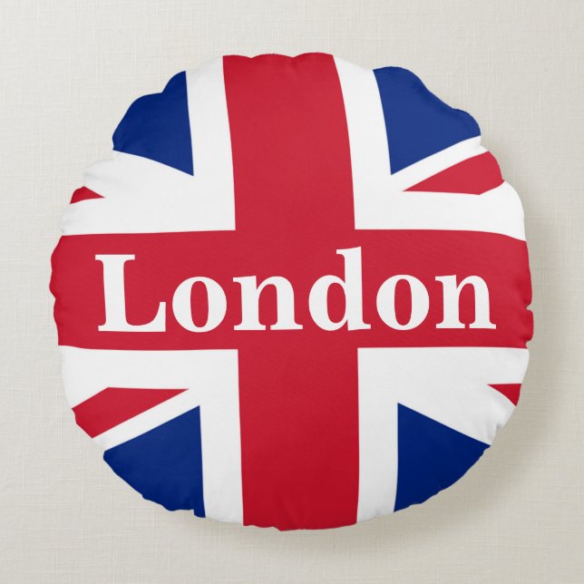 Coussins Ronds Union Jack London ~ Drapeau britannique (Devant)