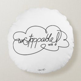 Coussins Ronds UnSTOPPABLE will - Bold CloudS - Black Script