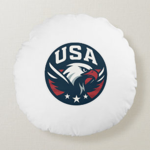 Coussins Ronds USA Eagle Roundel — Emblème sportif agressif