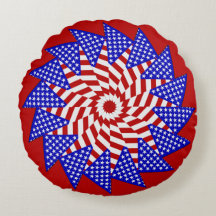 USA Flag-Teabag Folding 4 RONDS THROW PILLOW