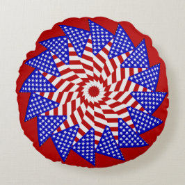 Coussins Ronds USA Flag-Teabag Folding 4 RONDS THROW PILLOW