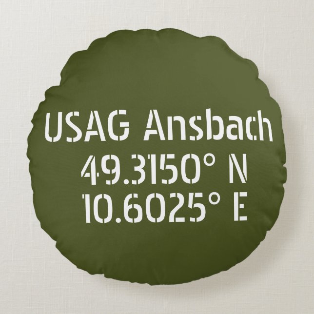 Coussins Ronds USAG Ansbach Latitude Longitude (Devant)