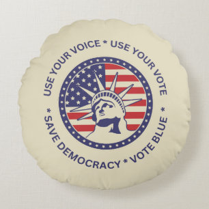 Coussins Ronds Utiliser Votre Vote Badge De Liberté Patriotique