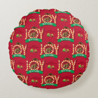 Coussins Ronds Vacances de Noël | Joie au Motif des écureuils