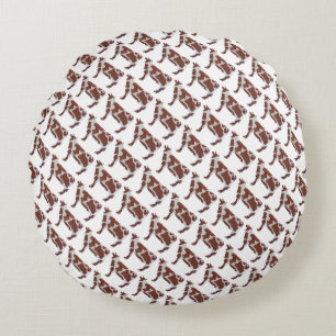 Coussins Ronds Vache Brown et blanche Silhouette