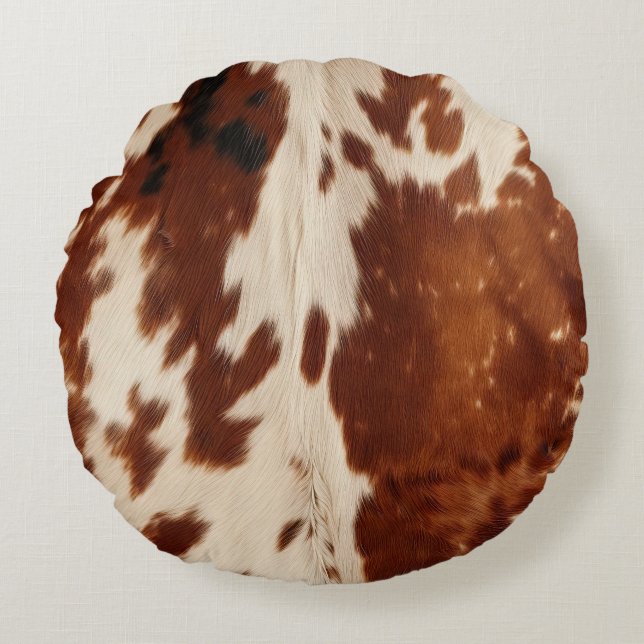 Coussins Ronds Vachette noire Brown blanche occidentale (Devant)