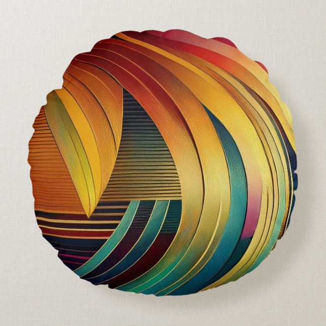 Coussins Ronds Vague arc-en-ciel (Devant)