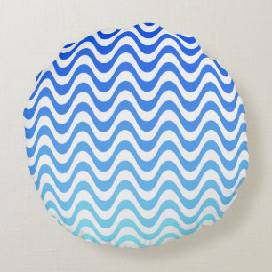 Coussins Ronds Vagues bleues