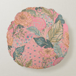 Coussins Ronds Valentines Day,Pink,Lovely Flowers,Modern, Trendy