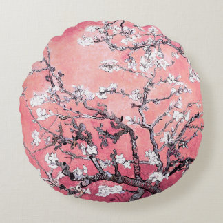 Coussins Ronds Van Gogh Almond Blossom pêche rose