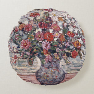 Coussins Ronds Vase de fleurs, Zinnias par Maurice Prendergast
