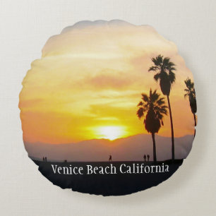Coussins Ronds Venice Beach California Sunset Souvenir Round Pill